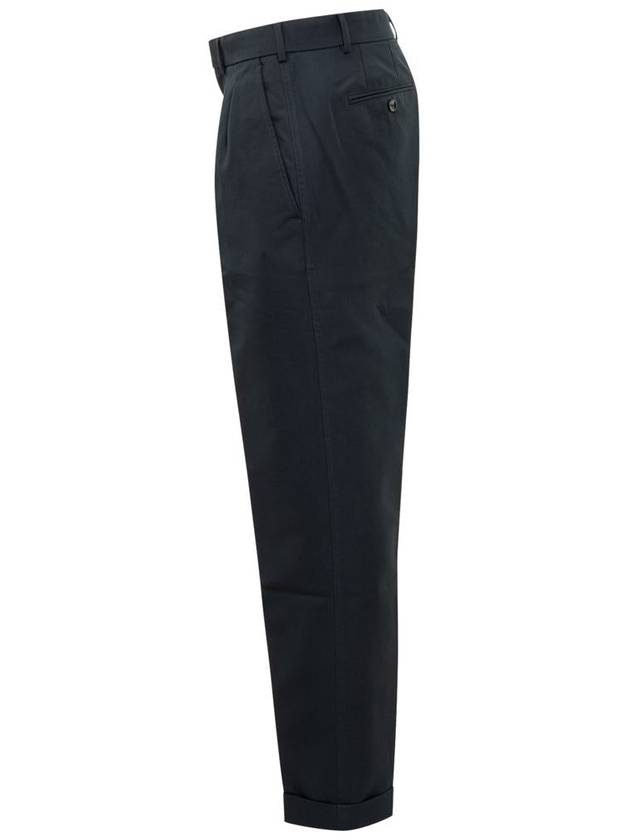 Cotton Satin Slacks Navy - TOM FORD - BALAAN 4