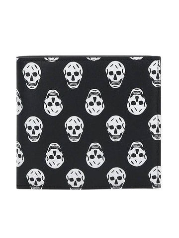 Skull Print Pullover Half Wallet Black - ALEXANDER MCQUEEN - BALAAN 1