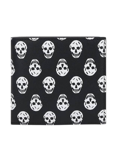 Skull Print Pullover Half Wallet Black - ALEXANDER MCQUEEN - BALAAN 1