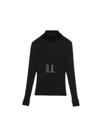 Embroidered Logo Techno Mock Neck Long Sleeve T-Shirt Bag Rack - COURREGES - BALAAN 2