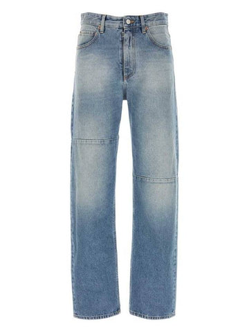 Logo Patch Straight Leg Jeans Blue - MAISON MARGIELA - BALAAN 1