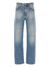 Logo Patch Straight Leg Jeans Blue - MAISON MARGIELA - BALAAN 1