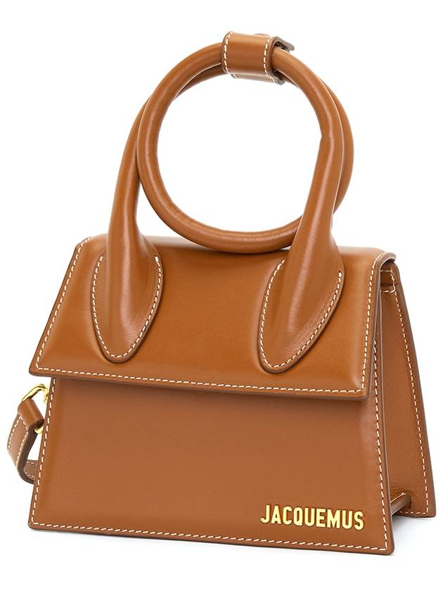 Coil Handle Le Chiquito Tote Bag Brown - JACQUEMUS - BALAAN 3