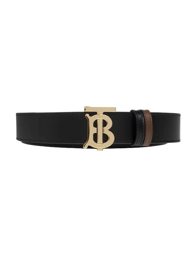 Logo Buckle Leather Belt Black - BURBERRY - BALAAN 1