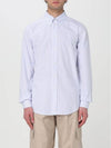 Striped Poplin Long Sleeve Shirt Blue - MSGM - BALAAN 1