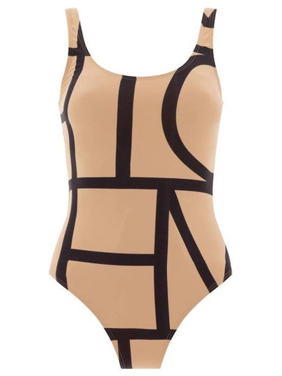 Monogram One-Piece Swimsuit Beige - TOTEME - BALAAN 2