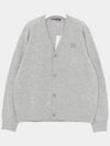 Keve Face Wool V-neck Cardigan Grey - ACNE STUDIOS - BALAAN 4