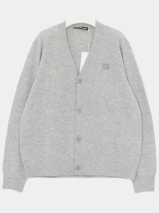 Keve Face Wool V-neck Cardigan Grey - ACNE STUDIOS - BALAAN 4