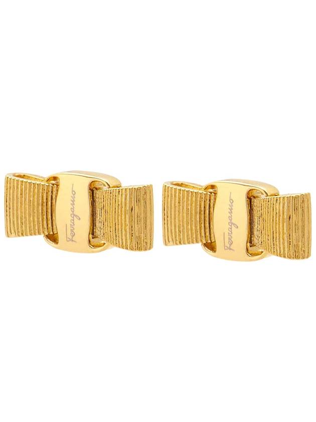 Vara Ribbon Earrings Gold - SALVATORE FERRAGAMO - BALAAN 3