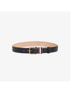 Men's Three Stripes Tab Pebbled Leather Belt Black - THOM BROWNE - BALAAN 2