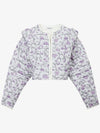 Drew Short Quilted Printed Cotton Jacket Ecru Lilac - ISABEL MARANT - BALAAN 3