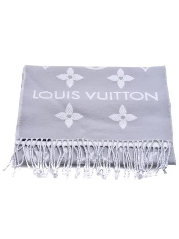 LV Essential Monogram Wool Scarf Light Grey - LOUIS VUITTON - BALAAN 7