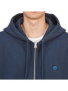 Tonal Fox Head Patch Comfort Zip Up Hoodie Ink Blue - MAISON KITSUNE - BALAAN 8