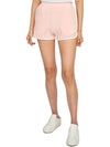 Women's Embroidered Logo Cotton Shorts Baby Pink - SPORTY & RICH - BALAAN 6