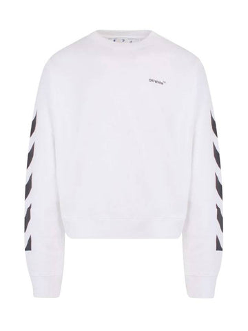 Diag Helvetica Over Brushed Long Sleeve Sweatshirt - OFF WHITE - BALAAN 1