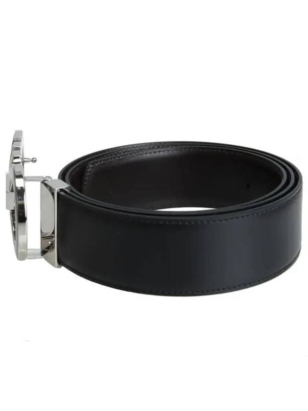 Reversible Gancini Leather Belt Black Brown - SALVATORE FERRAGAMO - BALAAN.