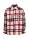 Kervont Check Shirt Jacket Burgundy - ISABEL MARANT - BALAAN 3