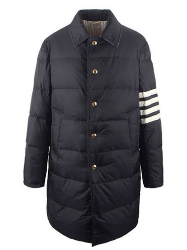 Men's 4 Bar Stripe Matte Finish Padding Navy - THOM BROWNE - BALAAN 1