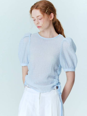 Crinkle string blouse_Sky - OPENING SUNSHINE - BALAAN 1