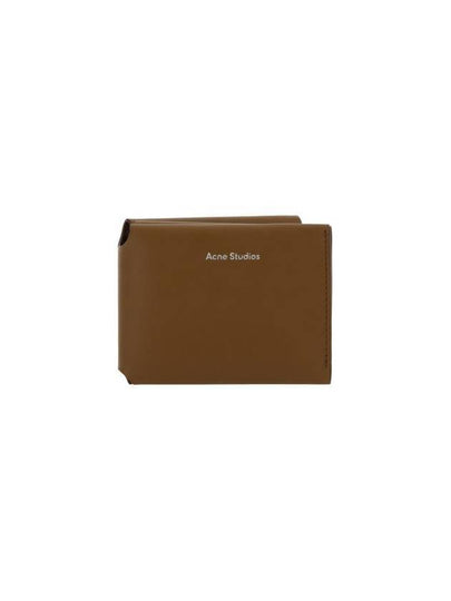 Tri-Fold Logo 3-Fold Card Wallet Camel Brown - ACNE STUDIOS - BALAAN 2