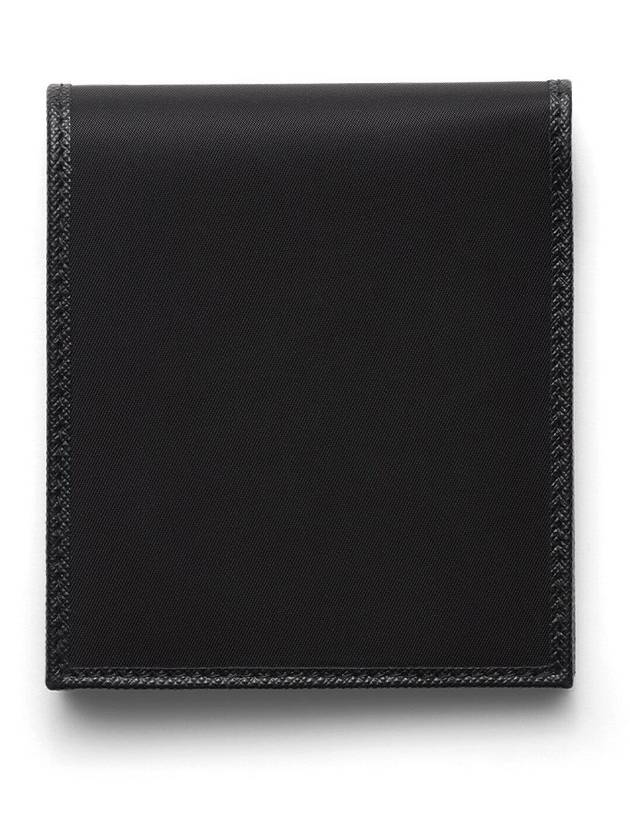 Triangle Logo Re-Nylon Half Wallet Black - PRADA - BALAAN 3