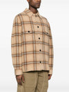 Kervon Check Wool Shirt Jacket Camel - ISABEL MARANT - BALAAN 3