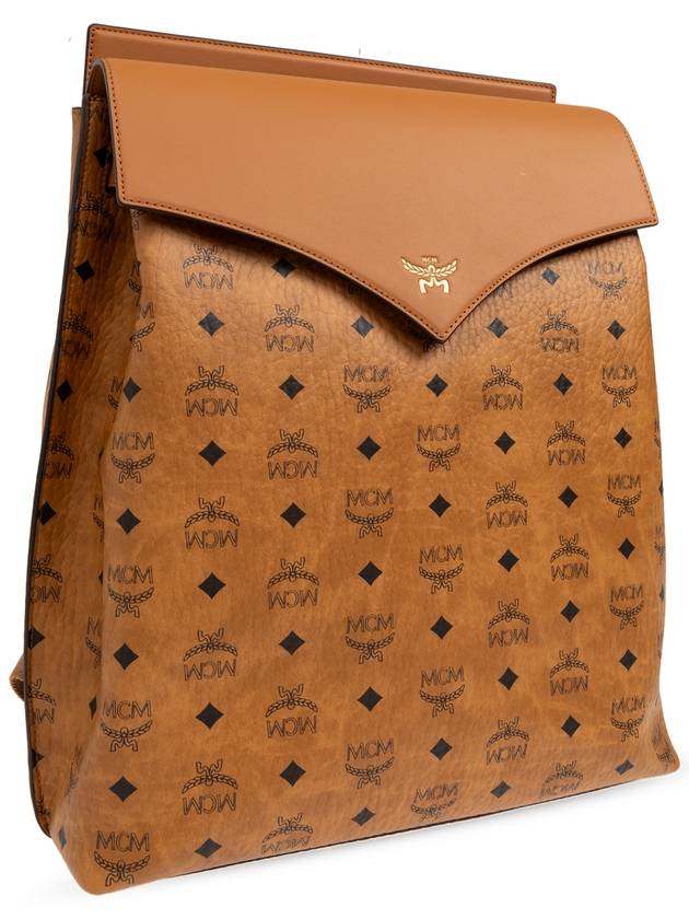 Visetos Leather Mix Diamond Backpack Brown - MCM - BALAAN 5