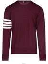 4 Bar Armband Classic Merino Wool Knit Top Burgundy - THOM BROWNE - BALAAN 3