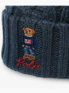 Polo Bear Cable Knit Beanie Blue - POLO RALPH LAUREN - BALAAN 4