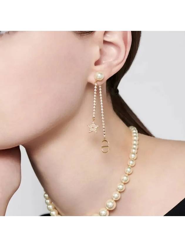 Tribales White Resin Pearl Earrings Gold - DIOR - BALAAN 5