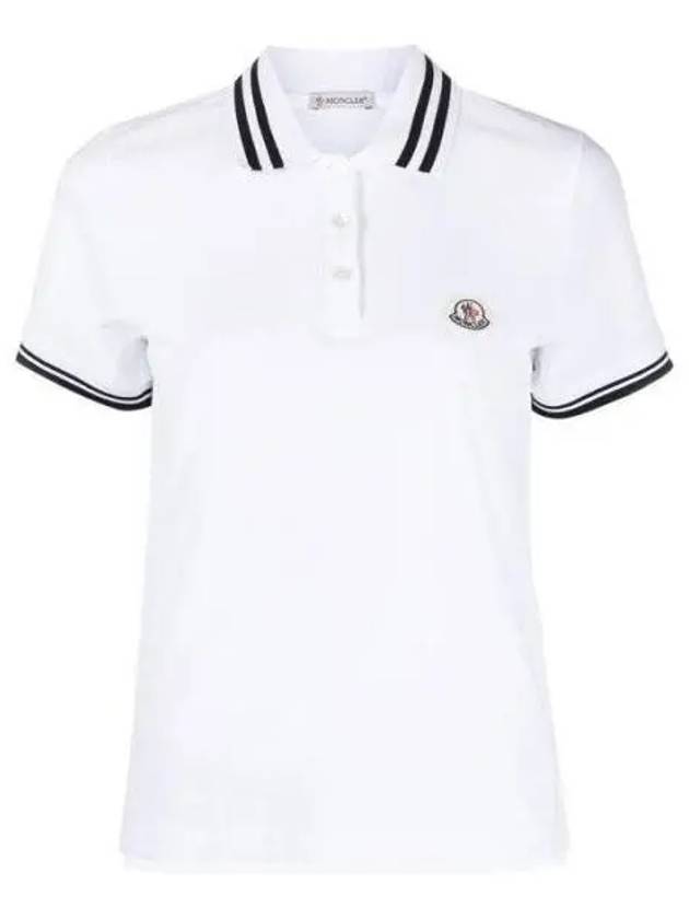 8A00009 84720 Logo patch short sleeve polo t shirt 8A000 1027154 - MONCLER - BALAAN 1