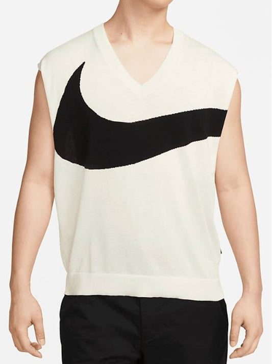 Swoosh Knit Vest Ivory - NIKE - BALAAN 2