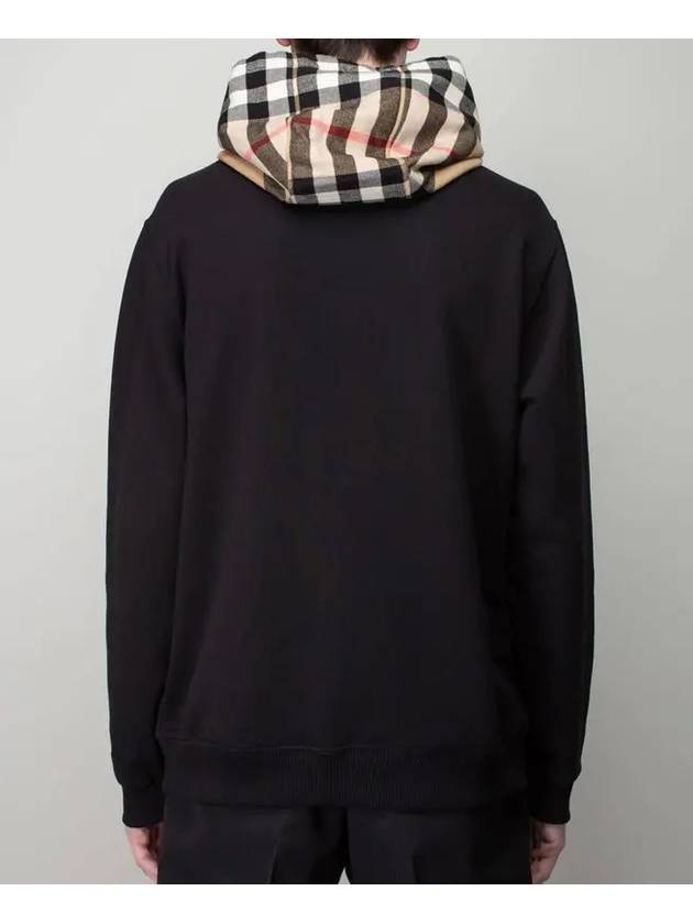 Check Hood Cotton Hoodie Black - BURBERRY - BALAAN 4