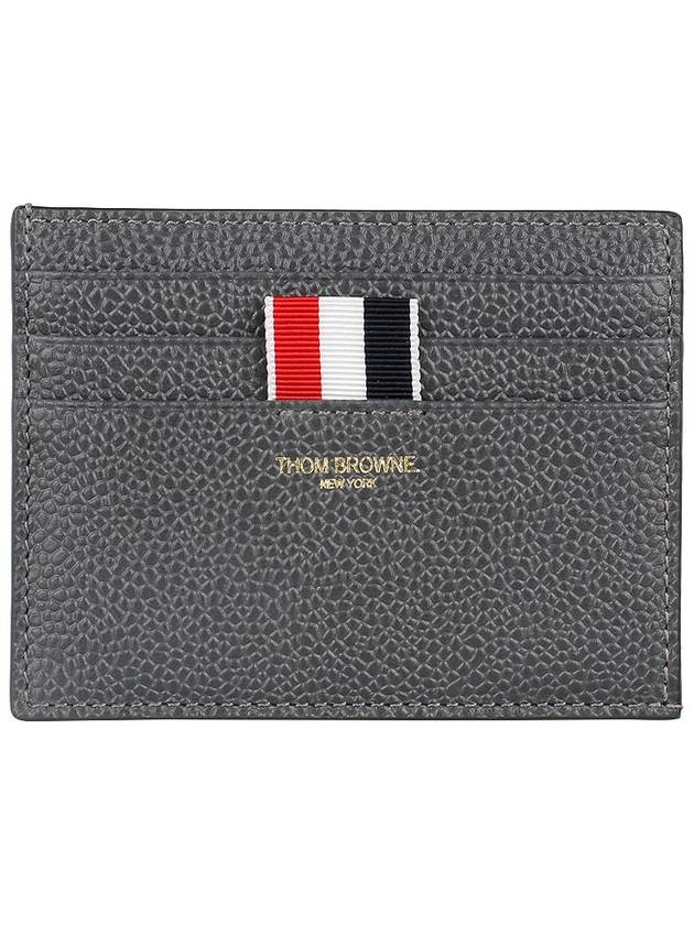 Leather Card Wallet Dark Grey - THOM BROWNE - BALAAN 3