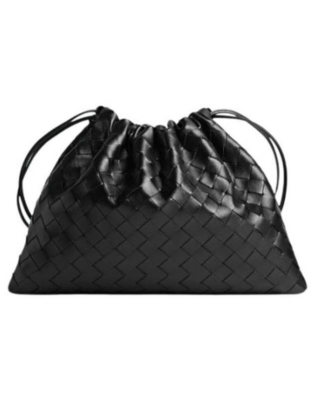 Intrecciato Medium Calfskin Bucket Bag Black - BOTTEGA VENETA - BALAAN 1