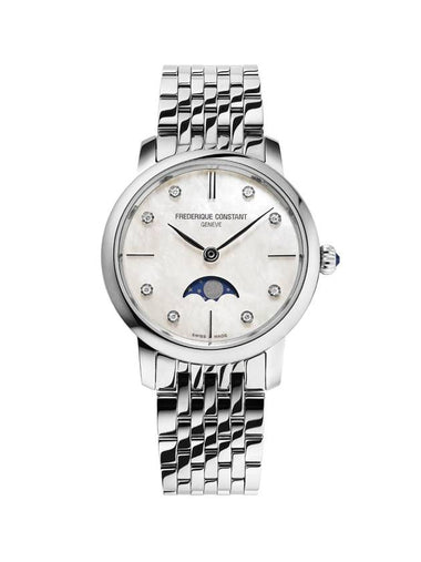 Women's Slim Moon Phase 30mm Metal Watch Silver - FREDERIQUE CONSTANT - BALAAN 1