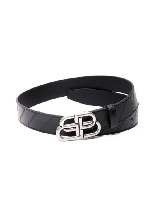 BB Logo Leather Belt Black - BALENCIAGA - BALAAN 1