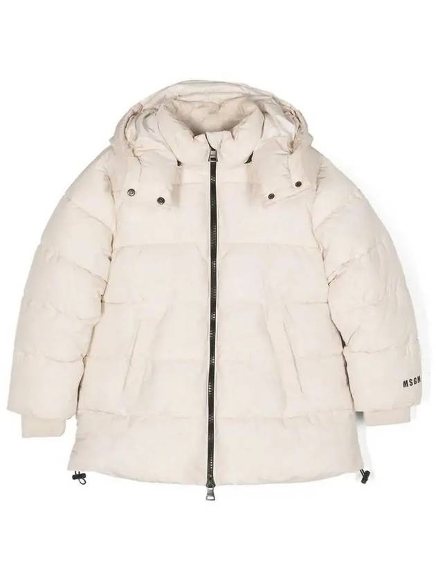 Kids Logo Hooded Padded Jacket Cream F3MSJUPF001 013 - MSGM - BALAAN 2