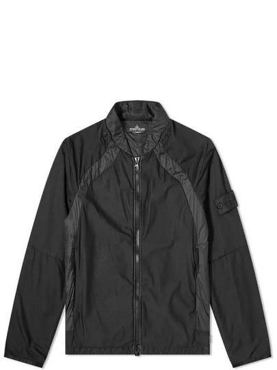 Shadow Waffen Patch Linen Mesh Zip-up Jacket Black - STONE ISLAND - BALAAN 2