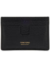 Classic Logo Grain Leather Card Wallet Black - TOM FORD - BALAAN 2