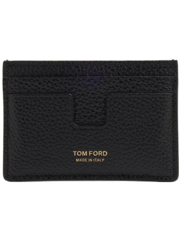 Classic Logo Grain Leather Card Wallet Black - TOM FORD - BALAAN 2