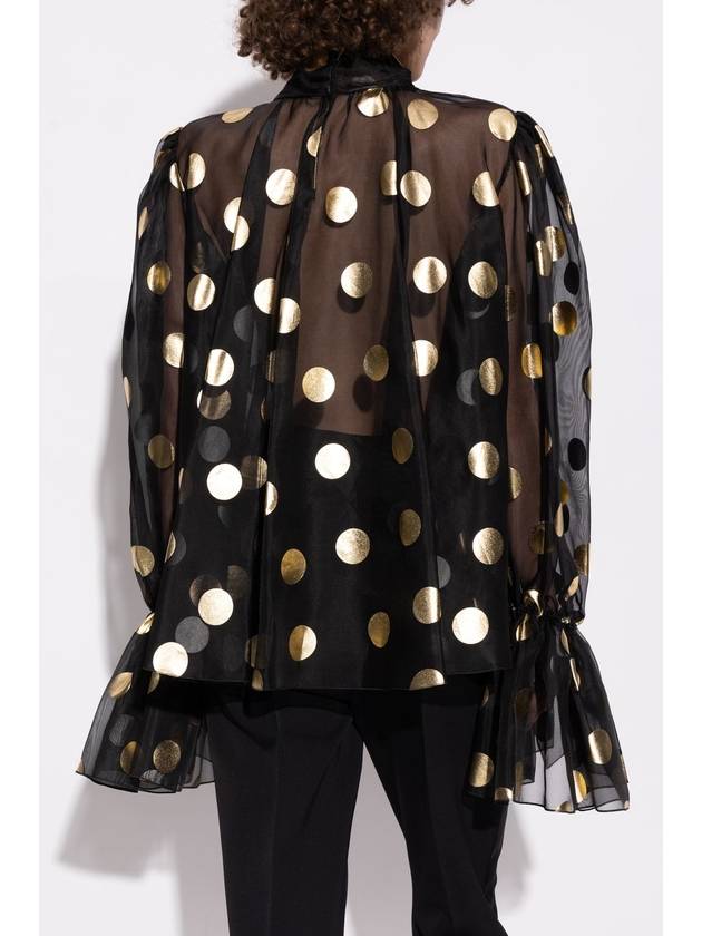 Dolce & Gabbana Polka Dot Patterned Shirt, Women's, Black - DOLCE&GABBANA - BALAAN 4