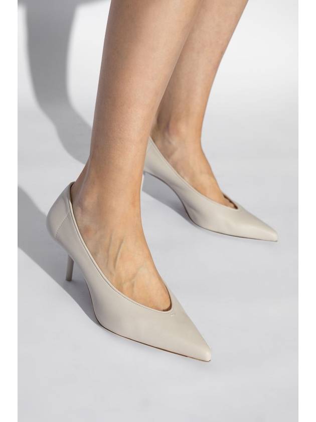 Max Mara Leather Heeled Shoes, Women's, Cream - MAX MARA - BALAAN 2