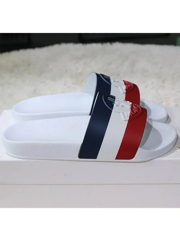 Striped Slippers White - MONCLER - BALAAN 3