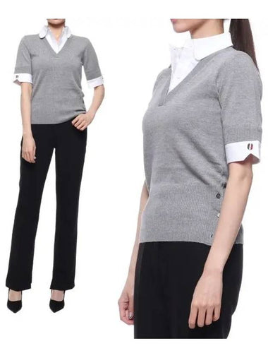 Women s Oxford Wool Combo Knit FKA332A Y1002 055 21F 270156 1216933 - THOM BROWNE - BALAAN 1