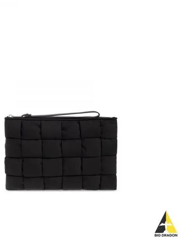 Cassette Small Flat Clutch Bag Black - BOTTEGA VENETA - BALAAN 2