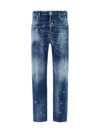 642 Logo Straight Jeans Blue - DSQUARED2 - BALAAN 1