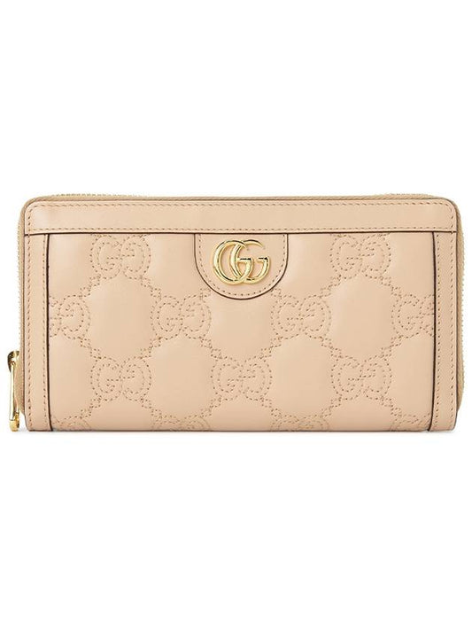 GG Matelassé Zip Around Leather Long Wallet Pink Sand - GUCCI - BALAAN 2