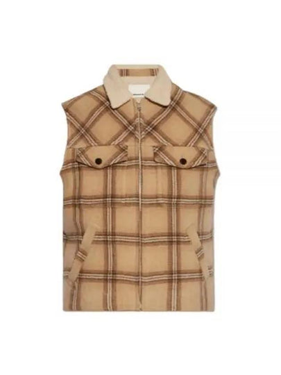 Kiran Check Mustang Vest Camel - ISABEL MARANT - BALAAN 2