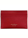 Gancini Card Wallet Lipstick Red - SALVATORE FERRAGAMO - BALAAN 3